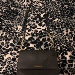 Michael Kors Black Crossbody Bag with Gold Chain